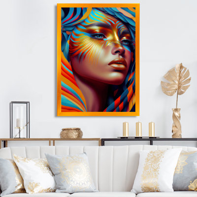 «Dynamic Feather Woman Portrait V», impression sur toile