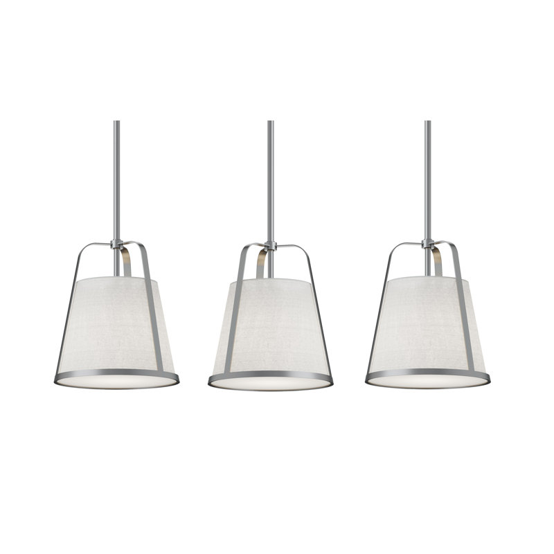 Luminaire suspendu linéaire 3 lumières Lizzette - 60 W, Nickel satiné