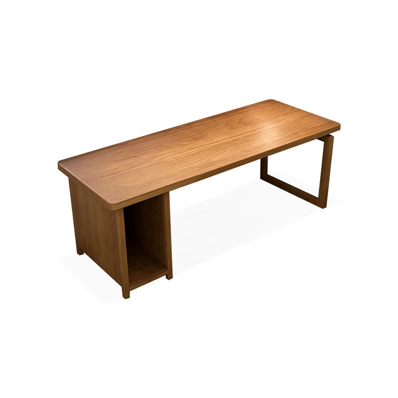 Bureau de direction rectangulaire en bois massif noyer, H 29,53 po x l 62,99 po x P 23,62 po, Gauche