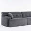 Canapé modulaire 4 places avec tissu en chenille grain de bois et 2 coussins-2083136665
