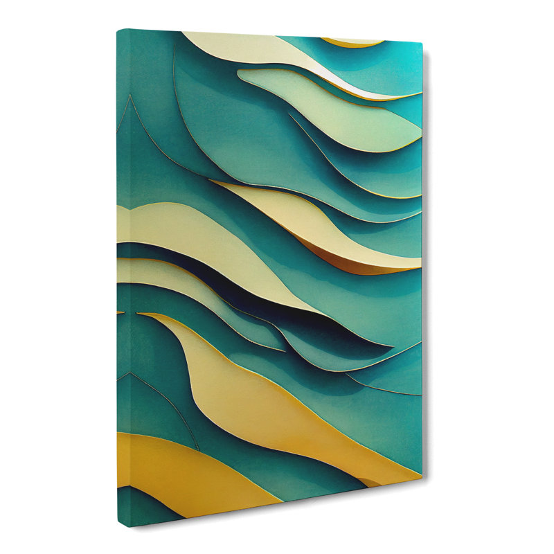 Ocean Abstract Layers - Wrapped Canvas, 76cm H x 50cm W x 3cm D