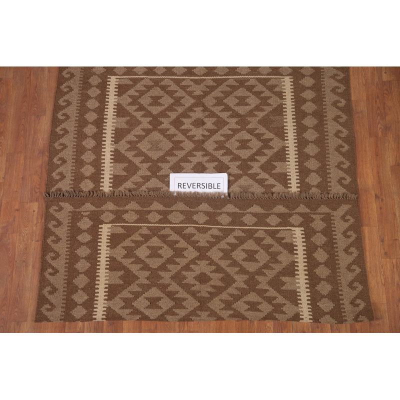 Tapis réversible en laine Kilim 5 x 7