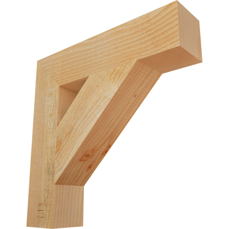 Traditional Block Bracket, 18" H x 4" W x 18" D, Douglas Fir (Rough Sawn)