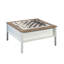 Table basse en bois avec surface de jeu d'échecs, blanc
