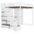 Full Size Loft Bed with Storage Staircase, Dressing Table with Mirror & Drawer, Wardrobe, USB Ports & LED Lights, White+Brown-1280720409