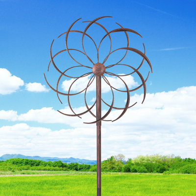 Moulin à vent 79 po, fileur cinétique pour jardin, pelouse et jardin, bronze 79 po