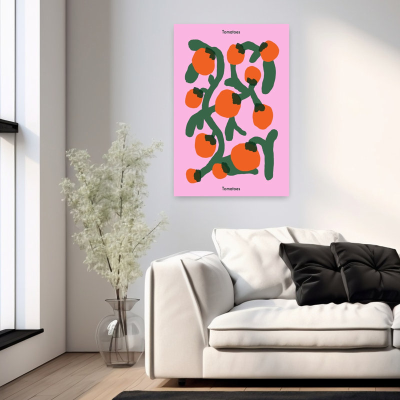 «Vibrant Pink Tomatoes», art mural, H 36 po x l 24 po