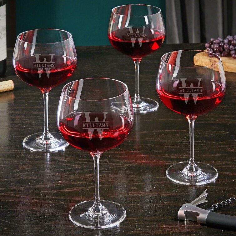 Lenox Tuscany Personalized Crystal Red Wine Glass, Pair