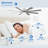 72" Large Modern Ceiling Fan w Wood Blades and LED Lights, Quiet DC Motor 6 Fan Speed w Remote-105851585