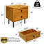 Table de chevet 2 tiroirs Acacia Savana-75012727