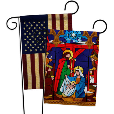 Drapeau de jardin en polyester 1 face x 1 pi 7 pi Winter Yard