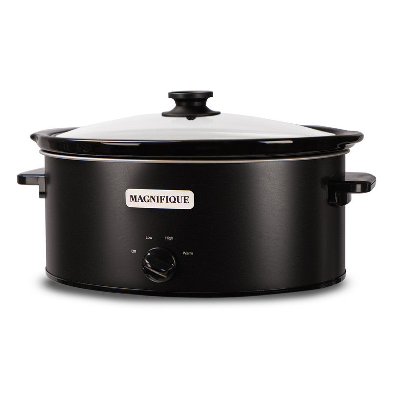 Magnifique Slow Cooker Oval Manual Pot, Black, 6 Qt
