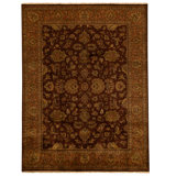 Hand Knotted Wool Area Rug in Plum