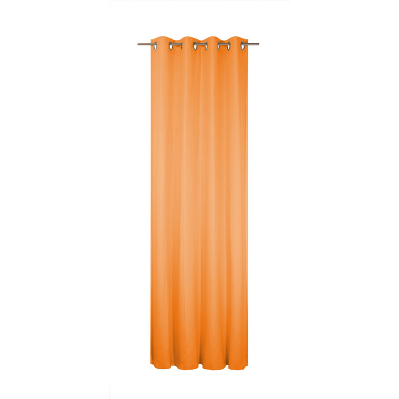Pearce Eyelet Single Curtain, opaque, 132cm Width x 150cm Drop, Orange