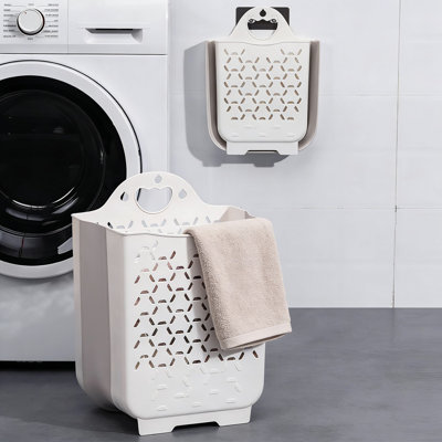 Collapsible Laundry Hamper 2-Pack With Wall Mount, Foldable And Ventilated Design For Space Saving Storage In Dorm, Bathroom, Or Laundry Room