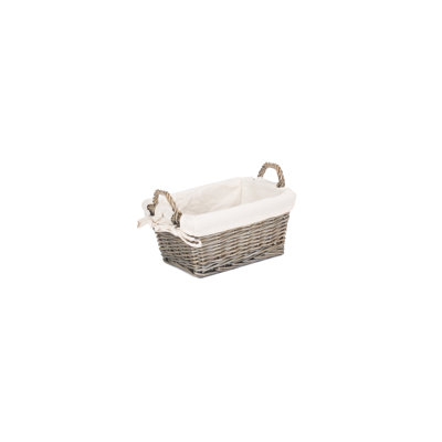 Wicker Lined Storage Basket with Handles