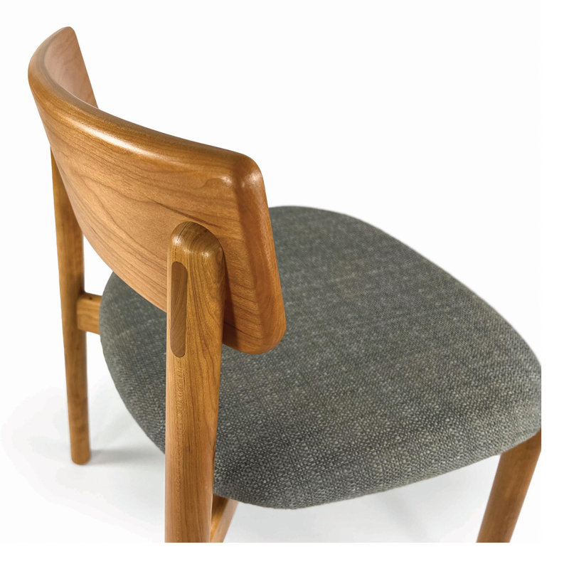 Baton Dining Upholstered Dining Chair, Hemp, Natural Cherry