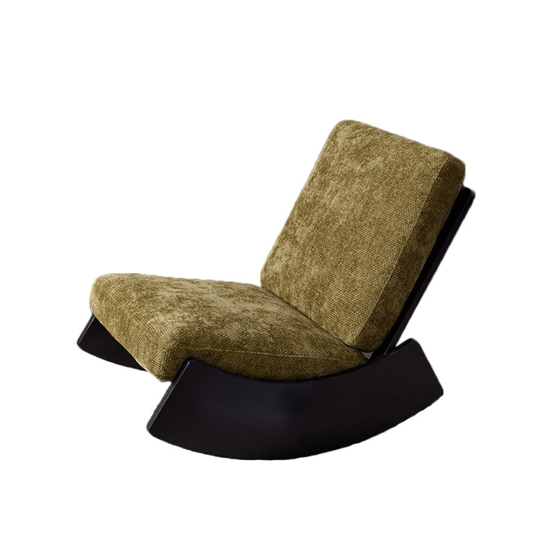 Chaise berçante en bois massif, Noir
