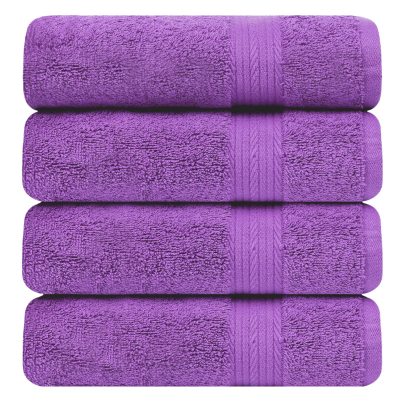 Como Bath Towel Set 100% Cotton Super Soft and Absorbent, Red, Bath Towels - 4 Pack