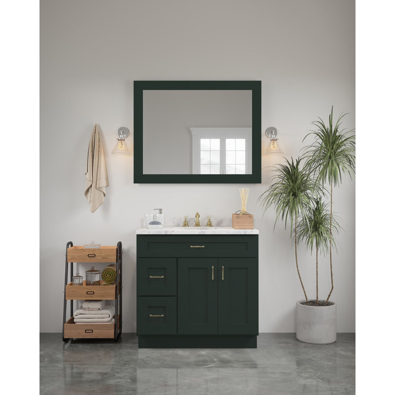Miroir de coiffeuse à cadre Shaker 42 po x 34 po, vert, 29BFBB6D32794FB097E1AD317CDEB14B, Vert