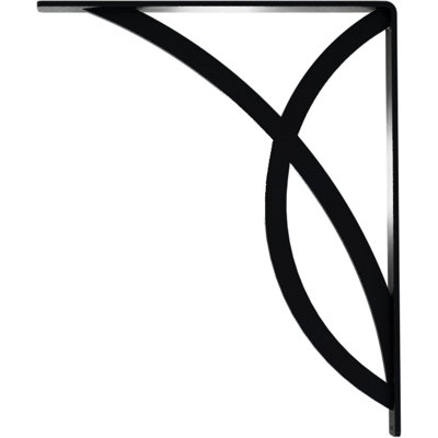 1 1/2"W x 12"D x 15"H Miller Wrought Iron Bracket, (Single center brace), Powder Coated Black
