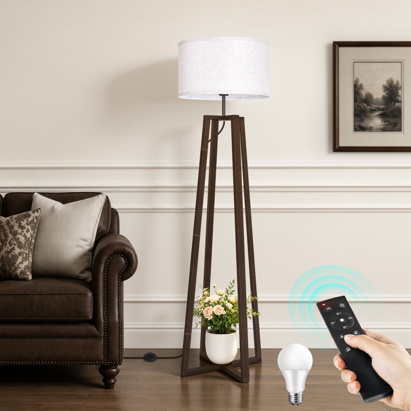 156cm Powder Coated Tripod Floor Lamp, Black