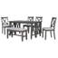 Ensemble de salle à manger 6 pièces en bois massif avec 4 chaises et banc pour la salle à manger