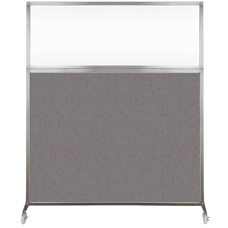 Cloison de bureau Hush - fenêtre transparente, 72", Ardoise