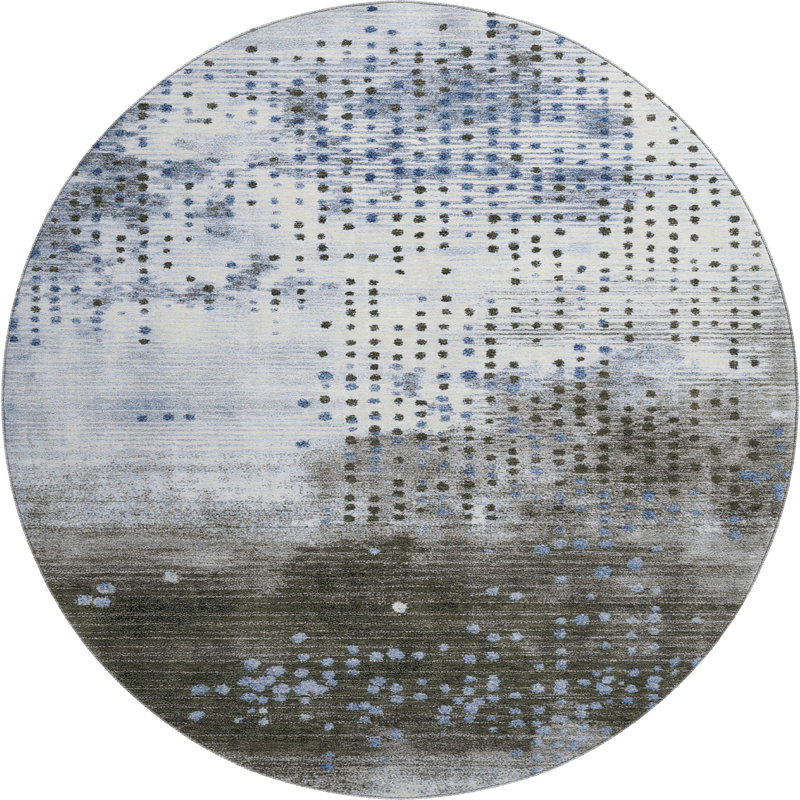 Premium Machine Washable Mouton Geometric Rug, Round 8'