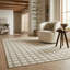 Tapis d'intérieur / crème à motif géométrique crème / beige 5 pi x 7 pi (5 pi 3 po x 7 pi 1 po) Branch Branch Hunter - salon, chambre à coucher, salle à manger et cuisine-1776046850