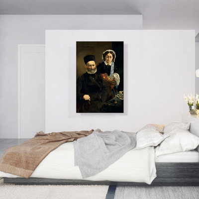 Portrait de M. et madame Auguste Manet, 1860 par Edward Manet, reproduction d'art sur toile tendue