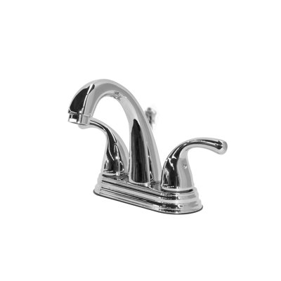Robinet de lavabo de salle de bain central à 4 poignées avec ensemble de bonde Luna - Chrome poli