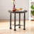 Retro Black Solid Wood Round Coffee Table