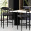 2 - Design moderne avec siège gris, structure en fer et accents dorés, base noire élégante, hauteur 42 po, tissu thermoluminescent de style contemporain, structure haute, fluorescente