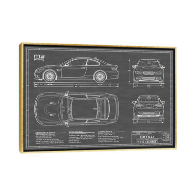 BMW M3 (l) noir-imprimé de dessin
