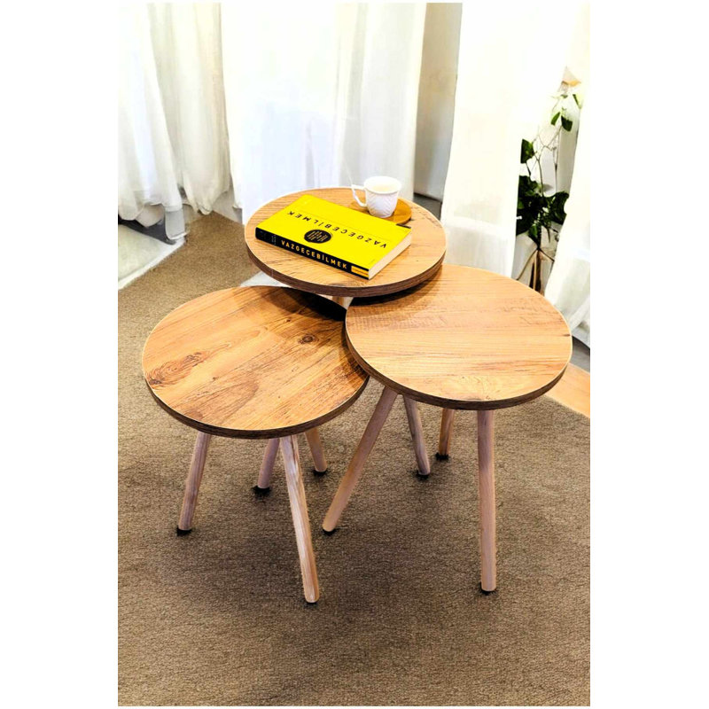 Table gigogne (3 pièces), Pine