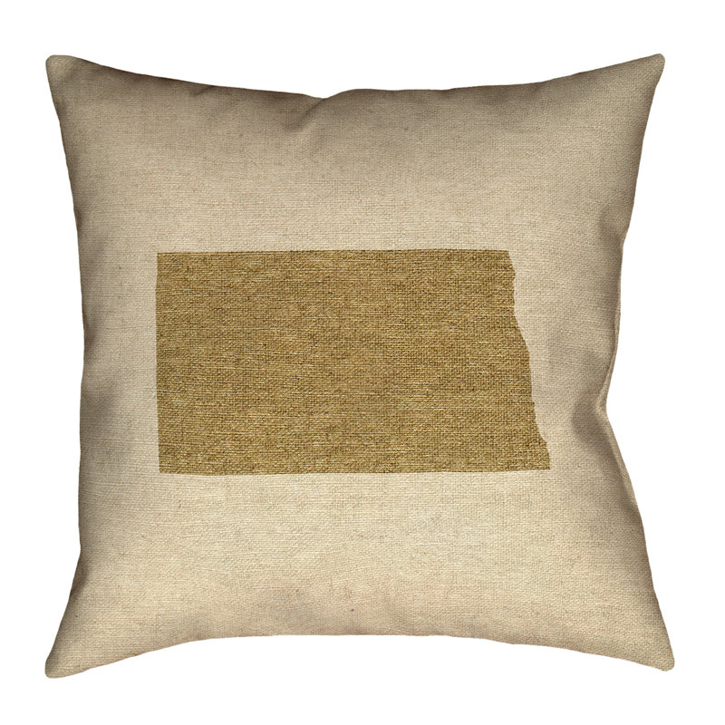 Oreiller Katelyn Smith North Dakota, Or, 14 po x 14 po, Housse de coussin en simili suède