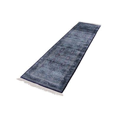 3x10 Navy and Ivory Turkish Antep Runner