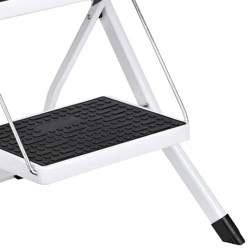 2 - Step Steel Lightweight Folding Small Step Ladder, White