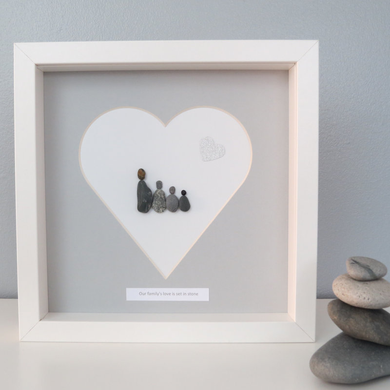 Our Families Love Is Set In Stone - Single Picture Frame Print, 23 x 23cm