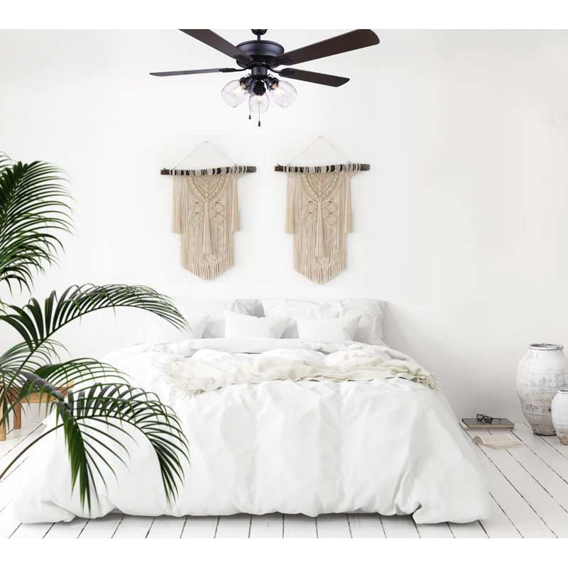 Ventilateur de plafond standard à 52 pales 52 po avec chaîne DEL et ensemble d'éclairage inclus
