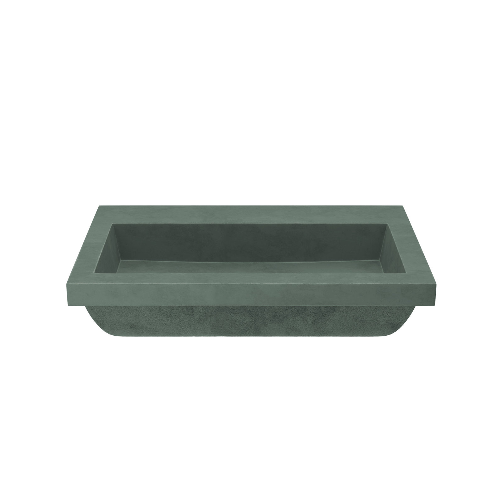 Trough Handmade Rectangular Drop-In Bathroom Sink, Forest, No Faucet Hole