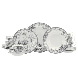 Adelaide Piece Porcelain China Dinnerware Set - Service for 4
