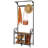 Maximize Entryway Space - Rustic Brown 3-In-1 Coat Rack With Shoe Storage, Sturdy Metal Frame