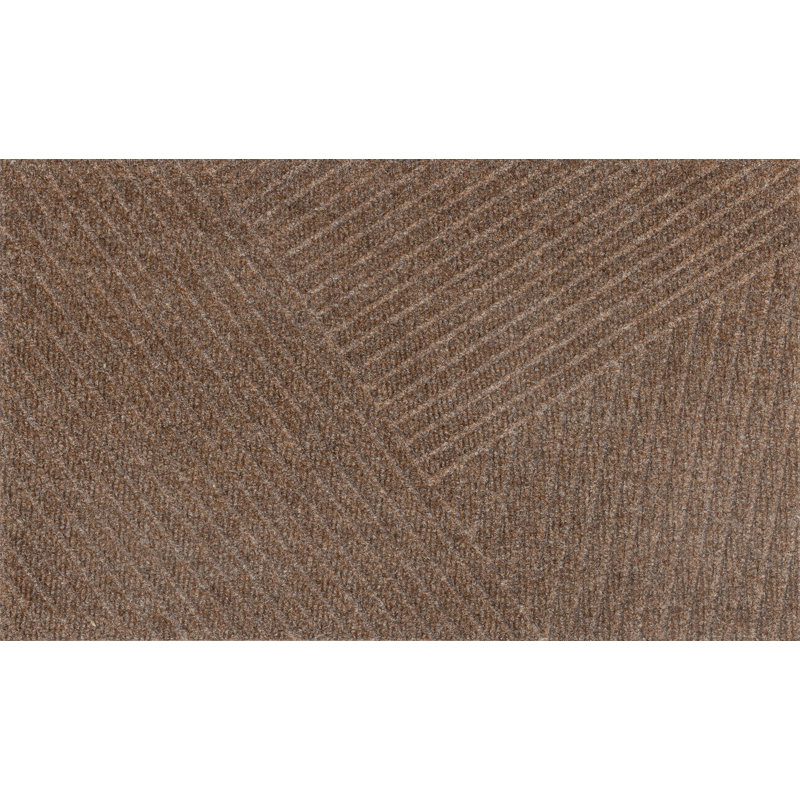 Non-Slip Striped Indoor Doormat, Light brown