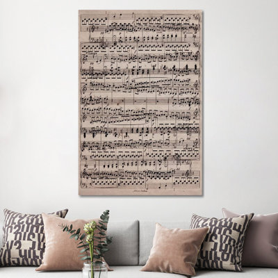 Modern Art - Sheet Music Ode To Joy - Wrapped Canvas Print