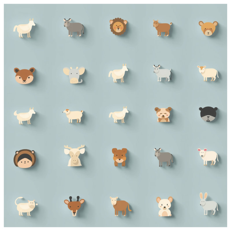 Tapis de bain mignon avec des animaux, L 34 po x L 21 po