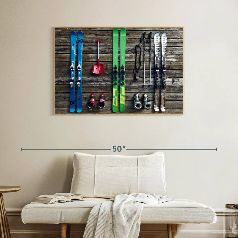 Équipement de ski, Cadre flottant en bois naturel, 40 po x 27 po