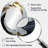 White Black Gold Cosmic Whirlpool II - Modern Oval Wall Mirror-1310764713
