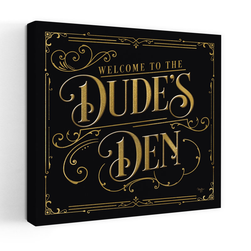 Art rétro de typographie «Dudes Den with Mans Den», H 18 po x l 18 po